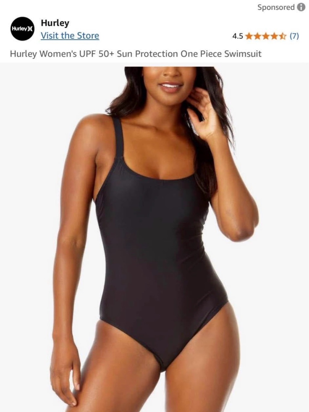 Hurley Black One-Piece Swimsuit